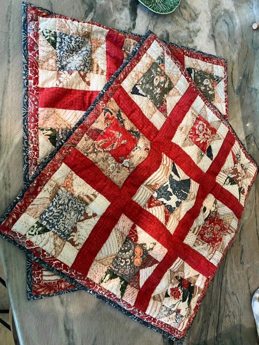 ⸻  ❤️ Pottery Barn Emerson Patchwork Quilted Euro Pillow Covers – Set of 2 ❤️